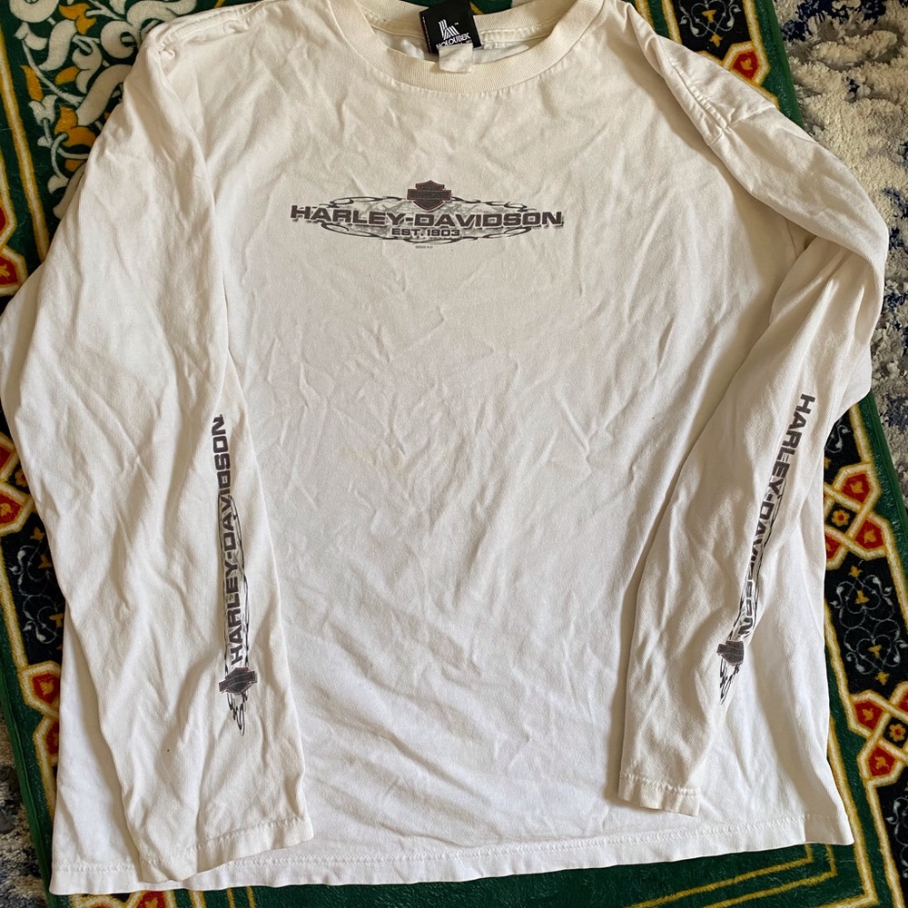 Harley-Davidson Men's Cream Long Sleeve Shirt or ladies
